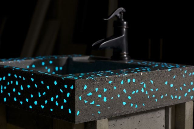 Illuminate Your Bathroom with a Glowing Polished Concrete Vessel Sink