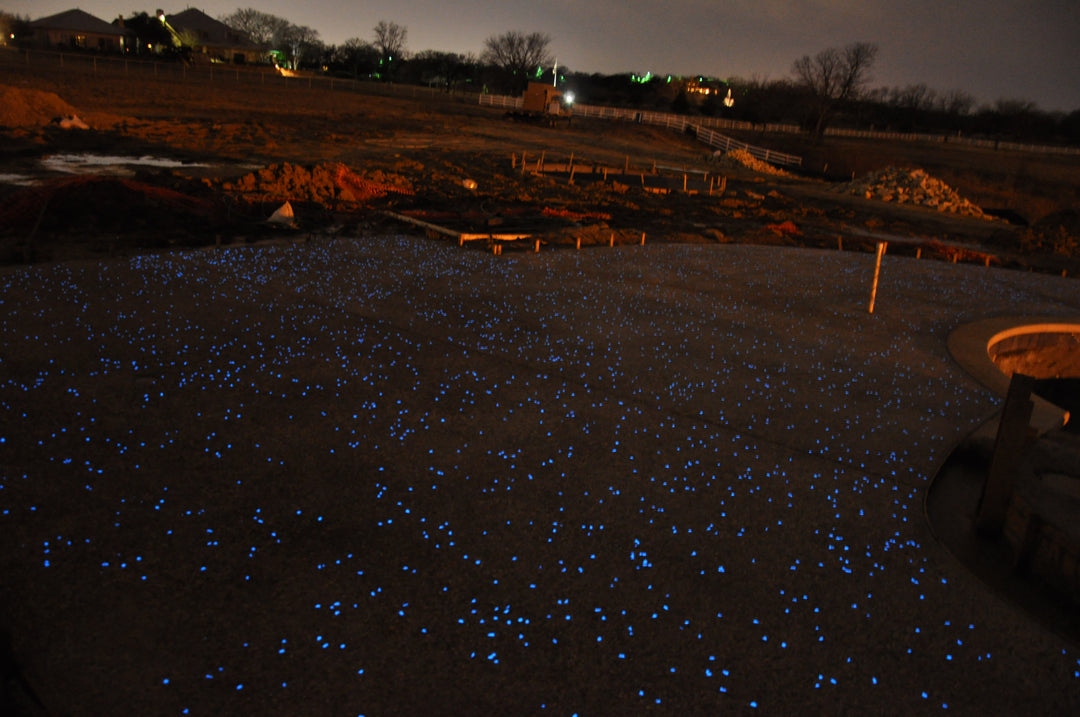 glowing concrete using AGT glow stones