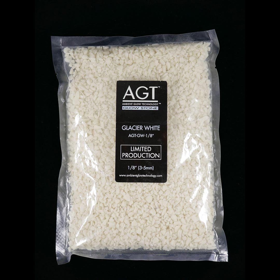 Ultra Grade Glow Stones - Glacier White - 1lb. - 1/8" (2-4mm) - <br> <span style="color:red;">LIMITED PRODUCTION</span> </br>