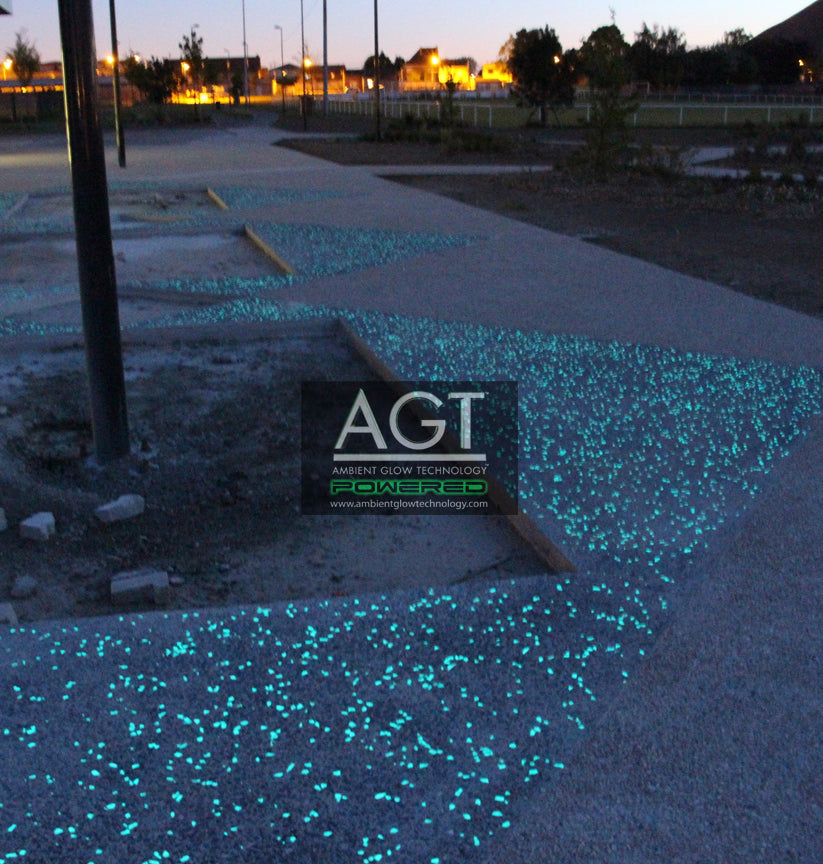 Glowing Concrete Exposed Aggregate Walkway
