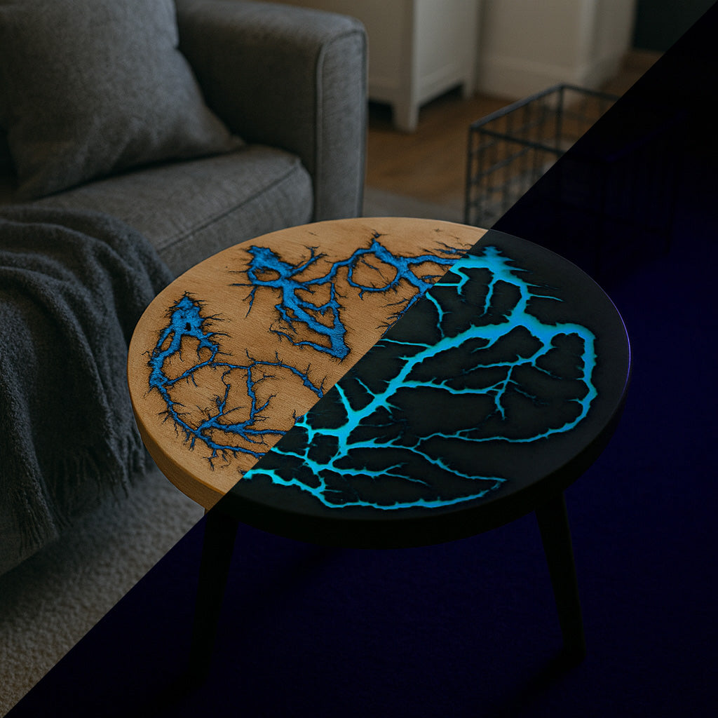 Glowing Wood Lightning Tables - Glow Project | Ambient Glow Technology™