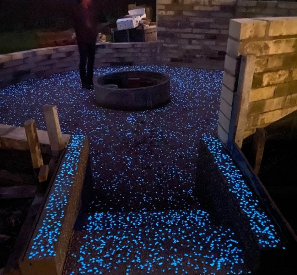 Glowing Sunken Firepit Entertainment Area