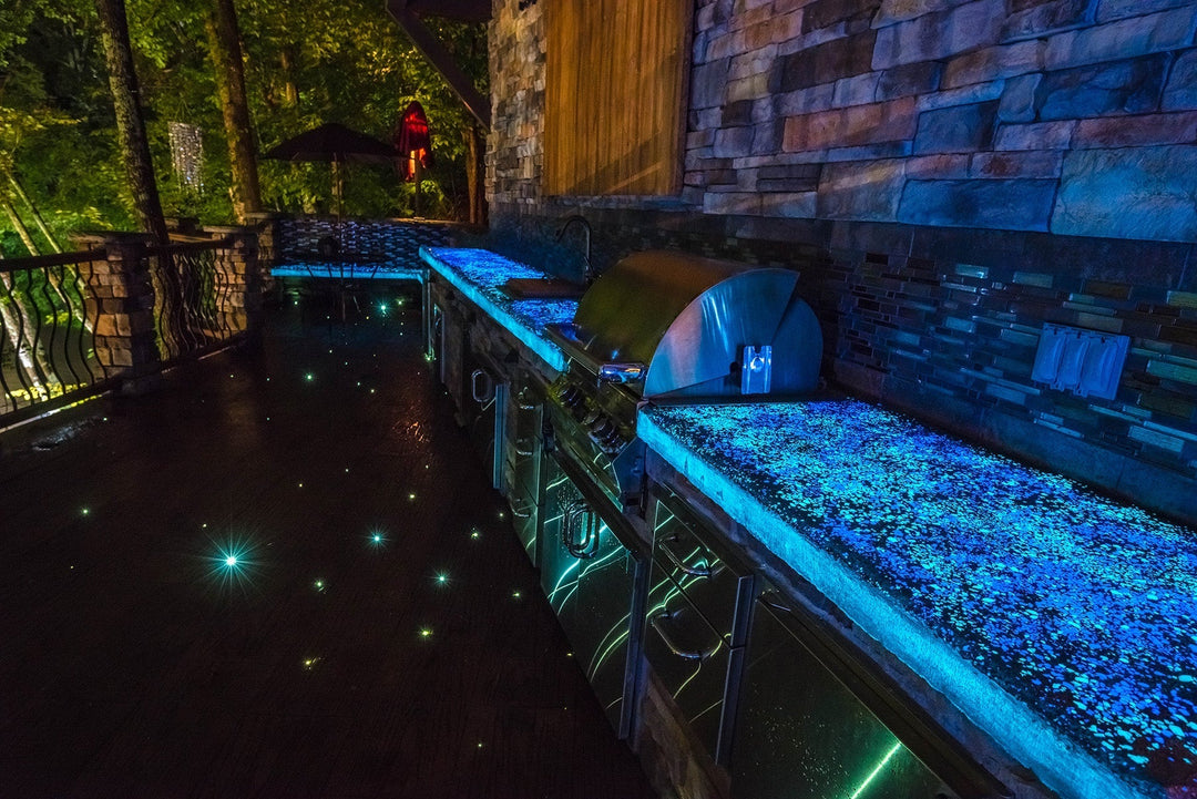 Epic Glowing Concrete Outdoor Entertainment Area