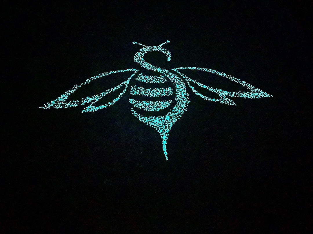 Honey Bee Logo in Exposed Aggregate Patio