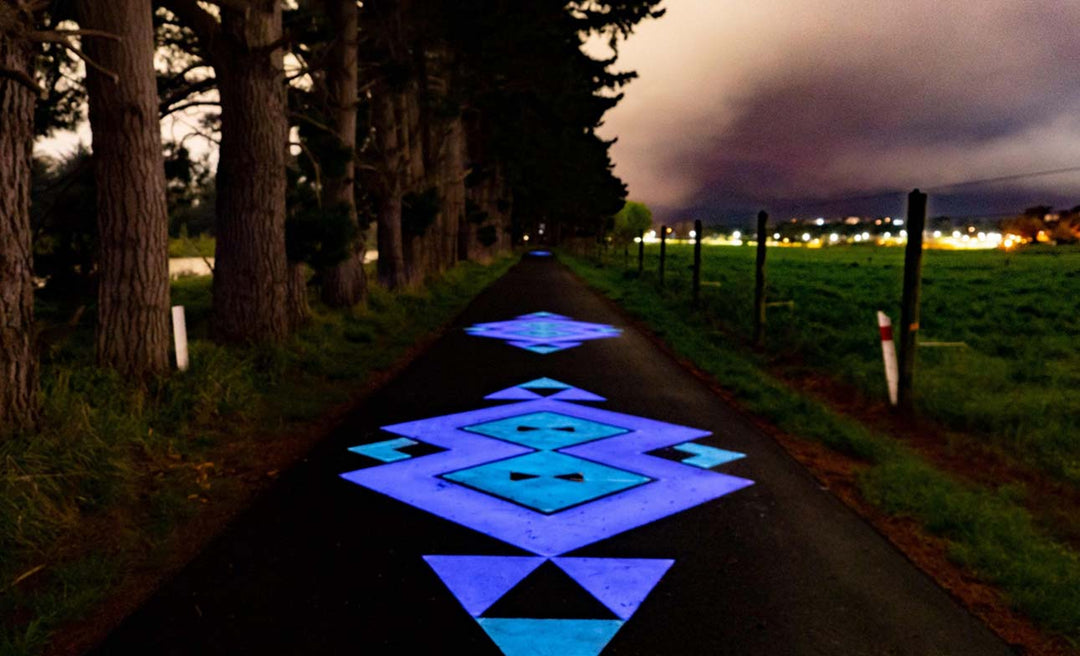Glowing Walkway Along the Manawatū River in New Zealand