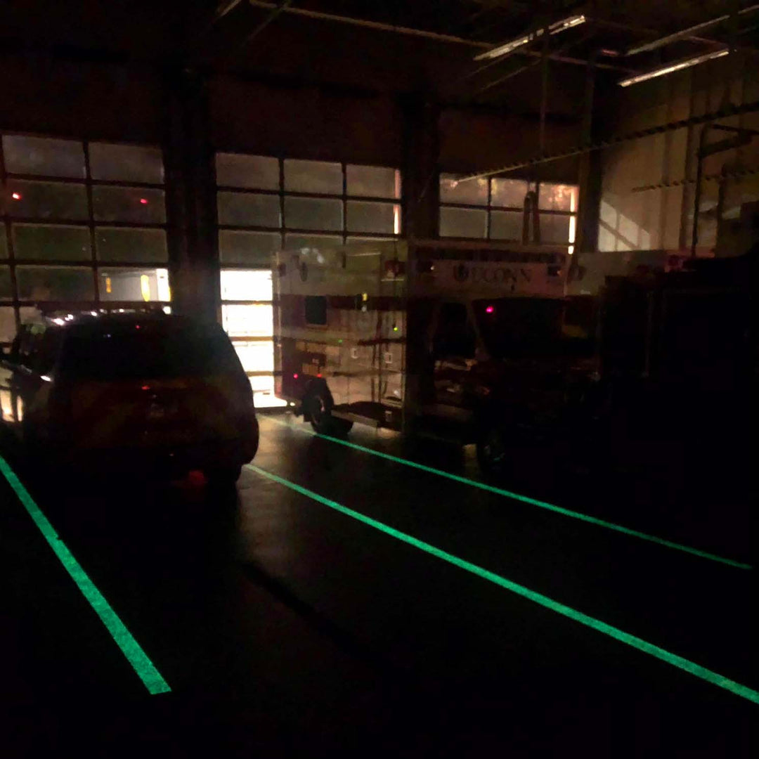 Glowing Fire Station Safety Lane Markers