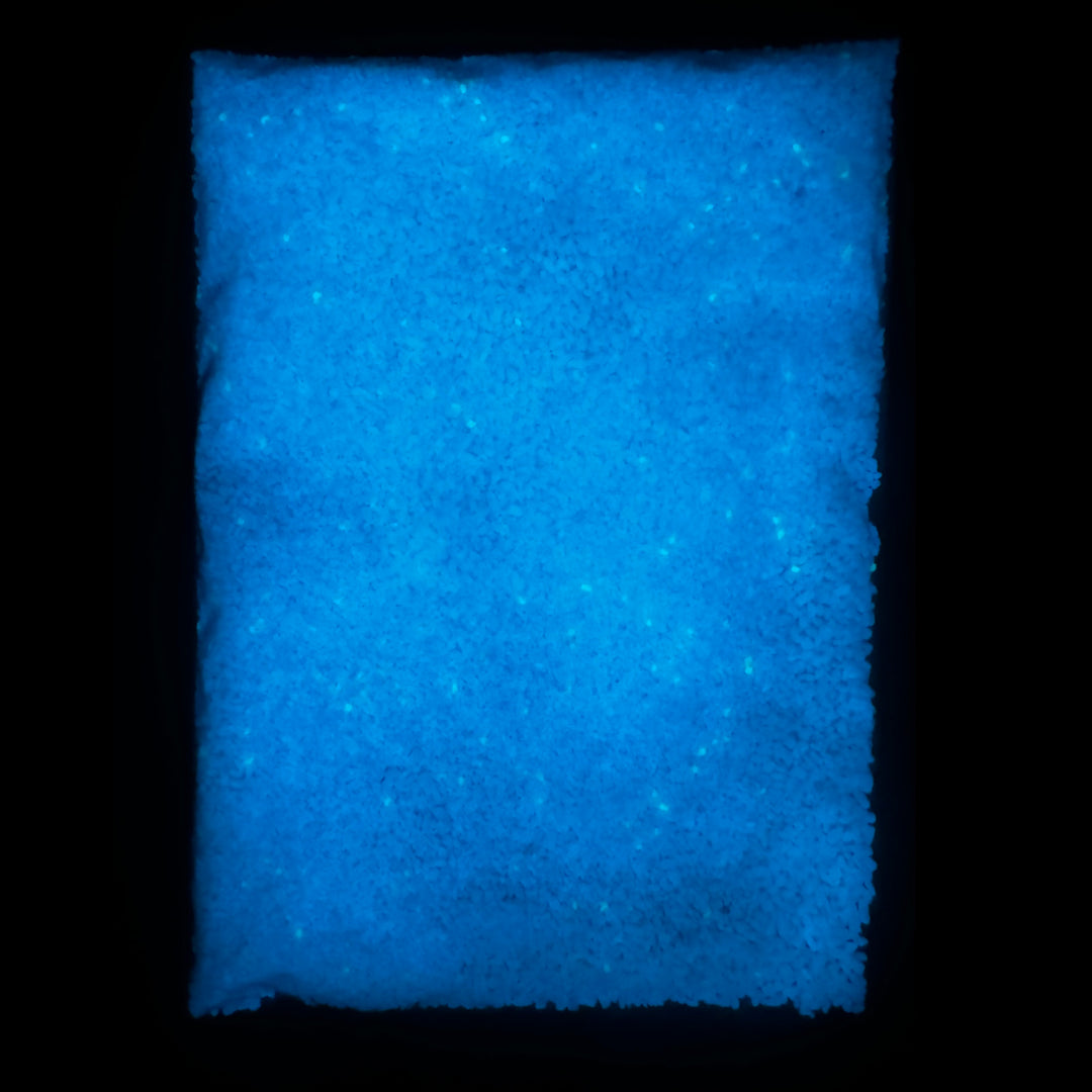 Resin Glow Sand - Sky Blue - 1lb. <span style="color:red;">(Single Batch with Emerald Flecks)</span>