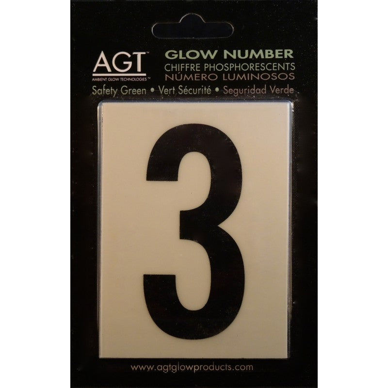 3.75" Peel & Stick Glow Numbers