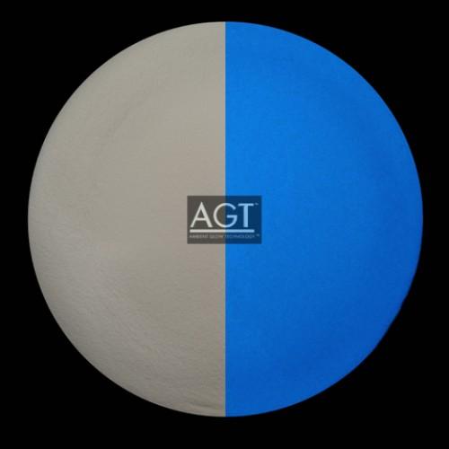 Day and night side by side comparison of AGT™ Sky Blue Fine Glow Sand